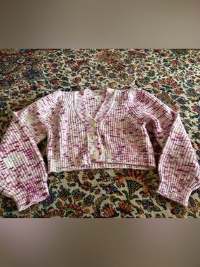 LoveShackFancy Avignon Cropped Cardigan Size Small
